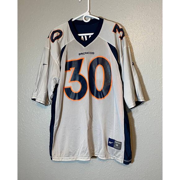 Reebok 30 Reversible Reebok Size 56 White Blue Orange Jersey Terrell Davis 4XL - Picture 6 of 6